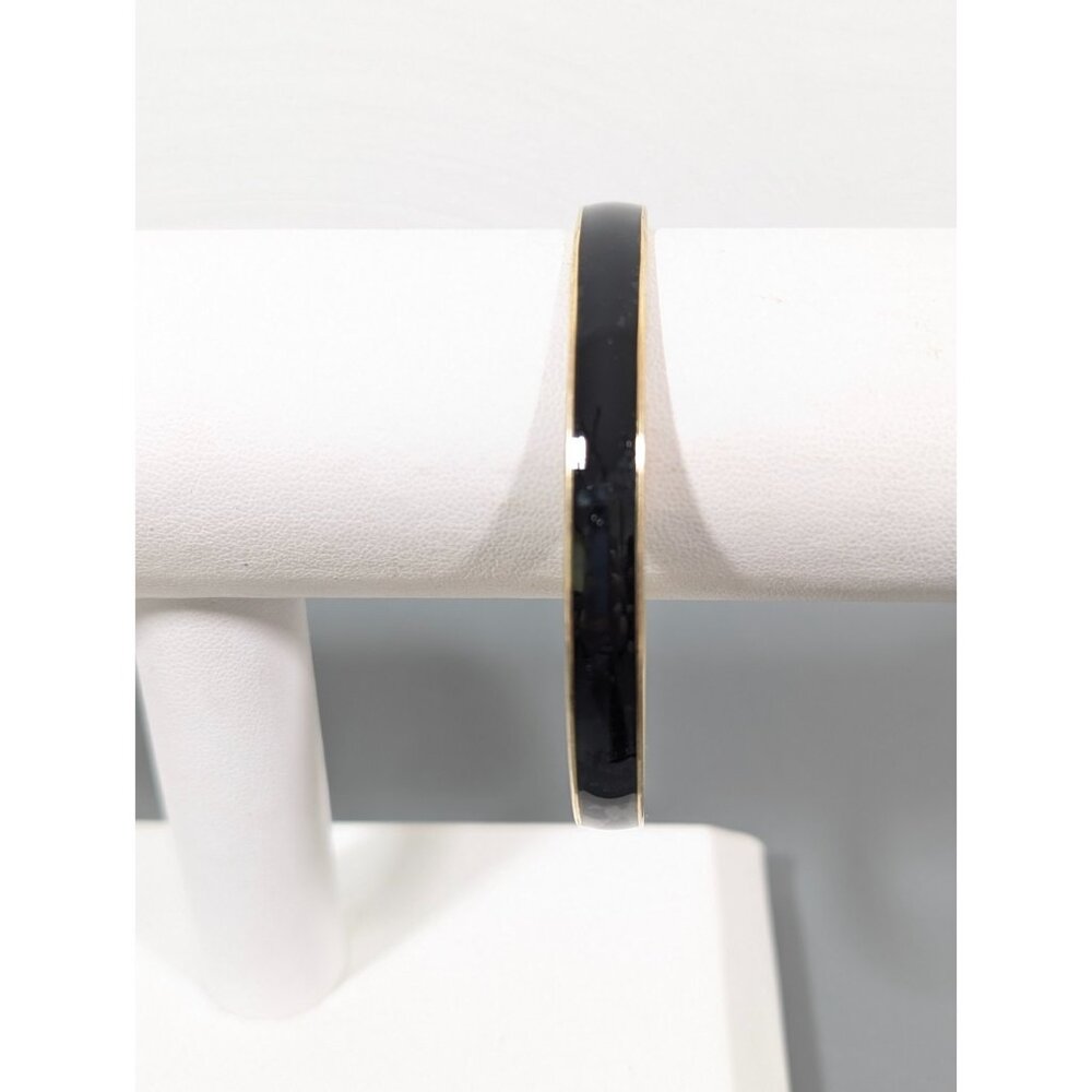 J.Crew Black Enamel Bangle Bracelet Gold Tone 8‎ in Retro Y2K Stacking